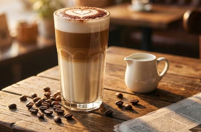 Latte Macchiato v kozarcu